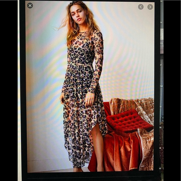 Free People Dresses & Skirts - Free People Cheetah Lace low scoop back maxi dress